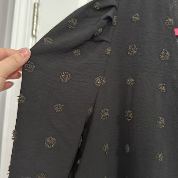 Pom Pom V-neck Puff Sleeve Blouse - Picture 3 of 5